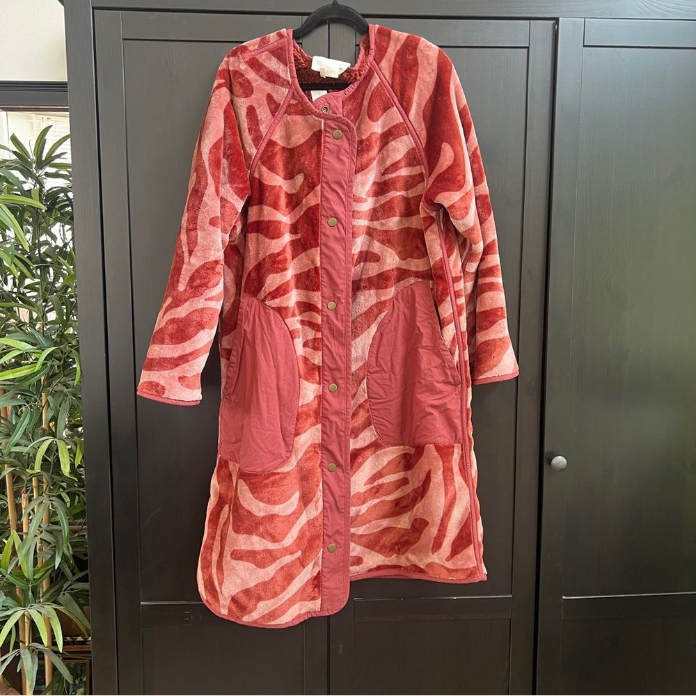 Anthropologie Women's Rust Red Fuzzy Teddy Coat Size Large NWT - Picture 8 of 10